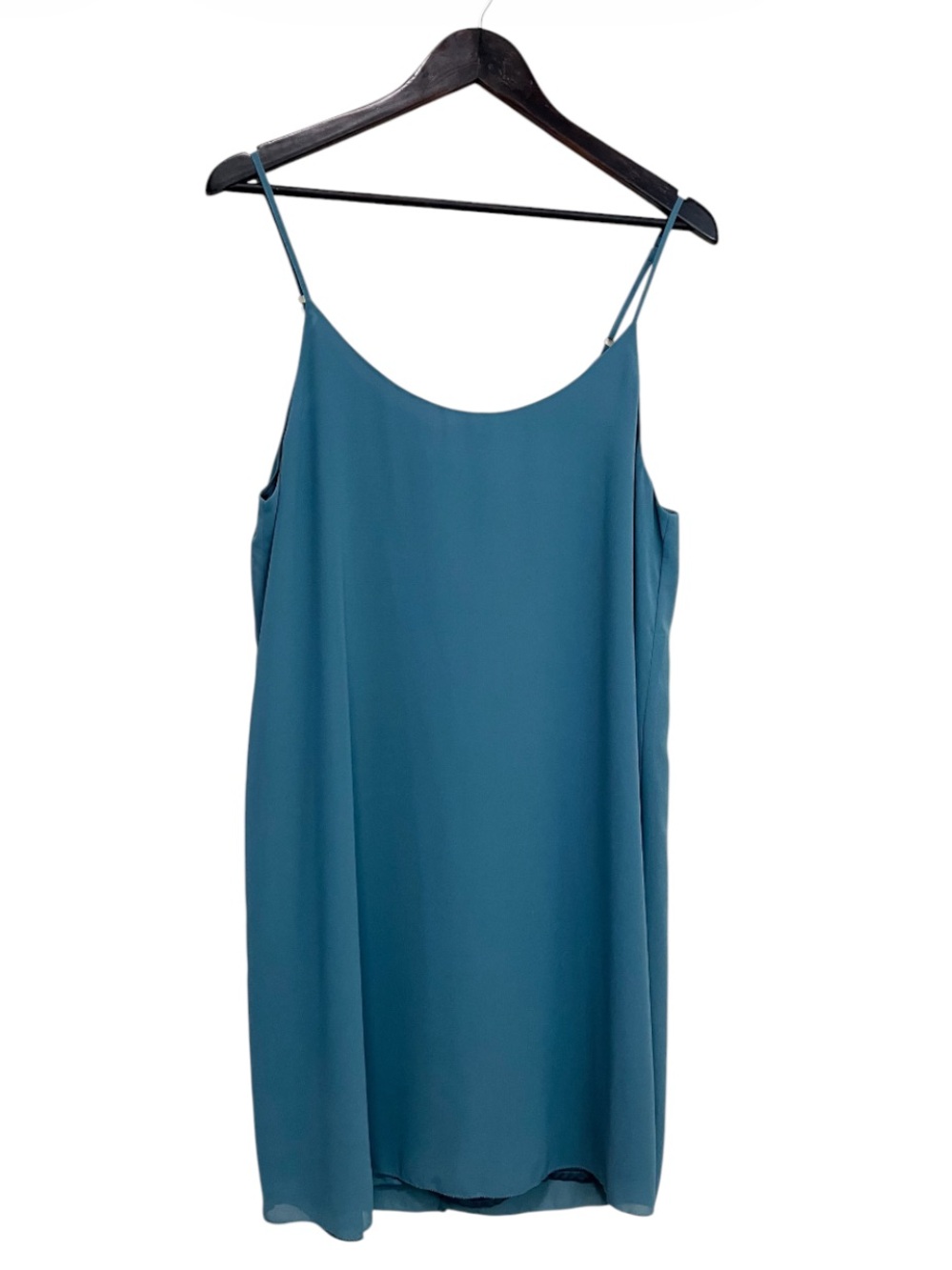 Gentle Fawn Chiffon Overlay Sleeveless Teal Slip Mini Dress